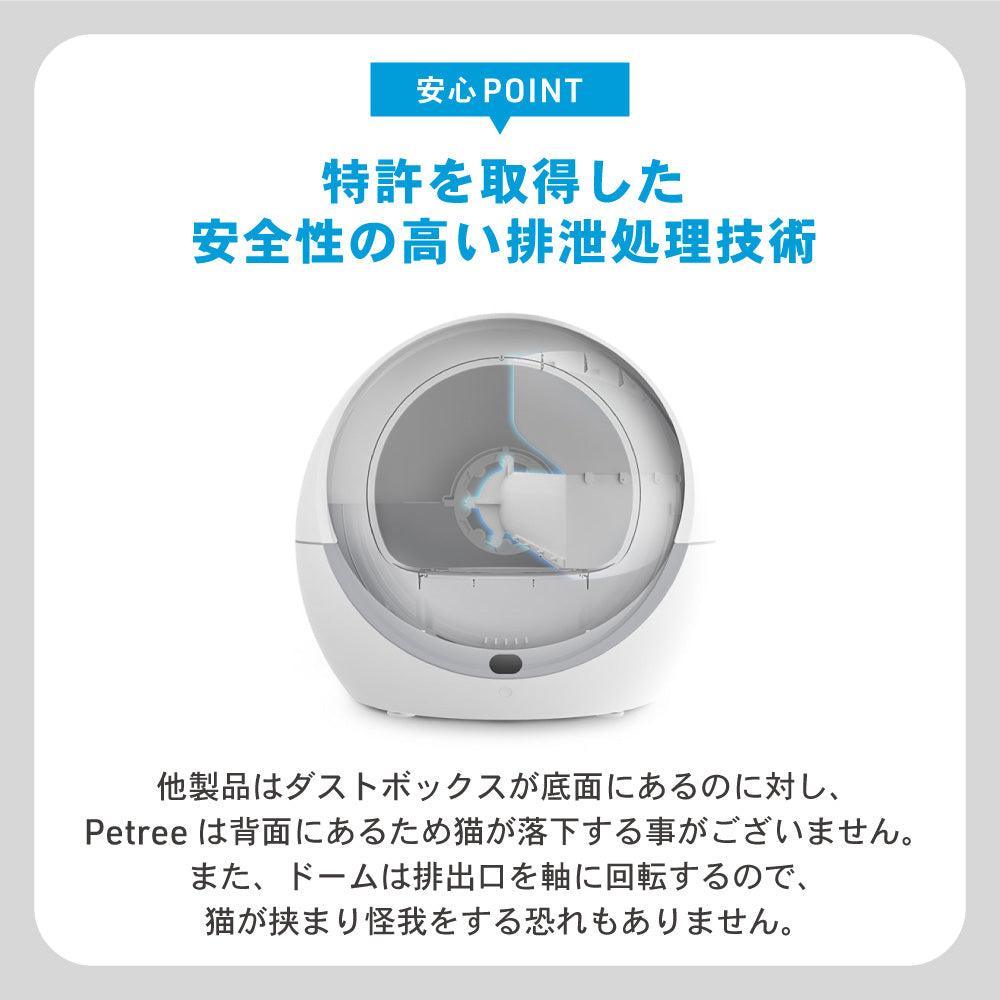 PETREE ペッツリー PLUS 猫 トイレ 自動 大型 自動トイレ 自動猫トイレ ネコ自動トイレ 猫トイレ 猫のトイレ ネコのトイレ 全自動 自動ネコトイレ 全自動猫トイレ 本体 大きめ 多頭飼い おしゃれ 人気 消臭 猫砂 掃除 飛び散り防止 ねこ ネコ スマホ 遠隔操作