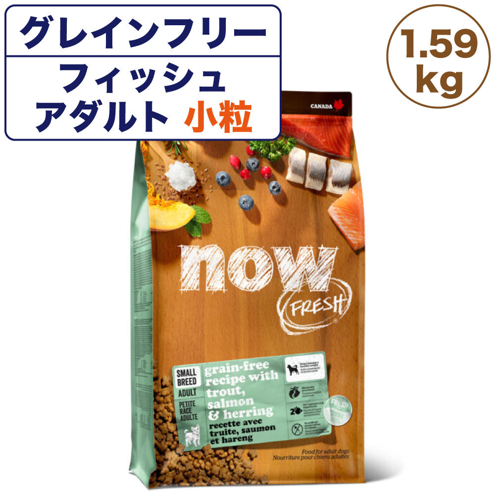 ナウフレッシュ グレインフリー スモールブリード フィッシュアダルト 1.59kg 犬 ドッグフード 犬用フード ドライ 穀物不使用 成犬用 小粒 NOW FRESH