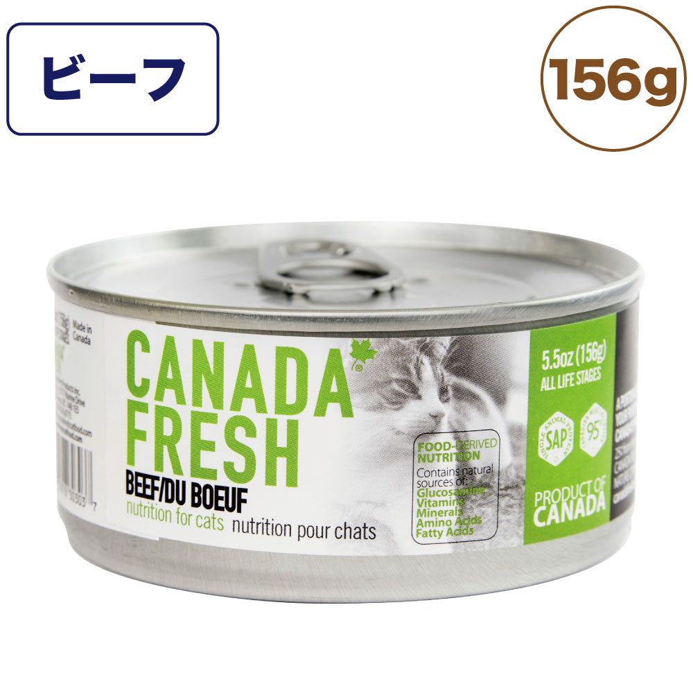 ペットカインド カナダフレッシュ 猫用缶詰 ビーフ SAP 156g 猫 フード キャットフード 缶詰 ウェットフード 缶 ウェット 全年齢対応 PetKind