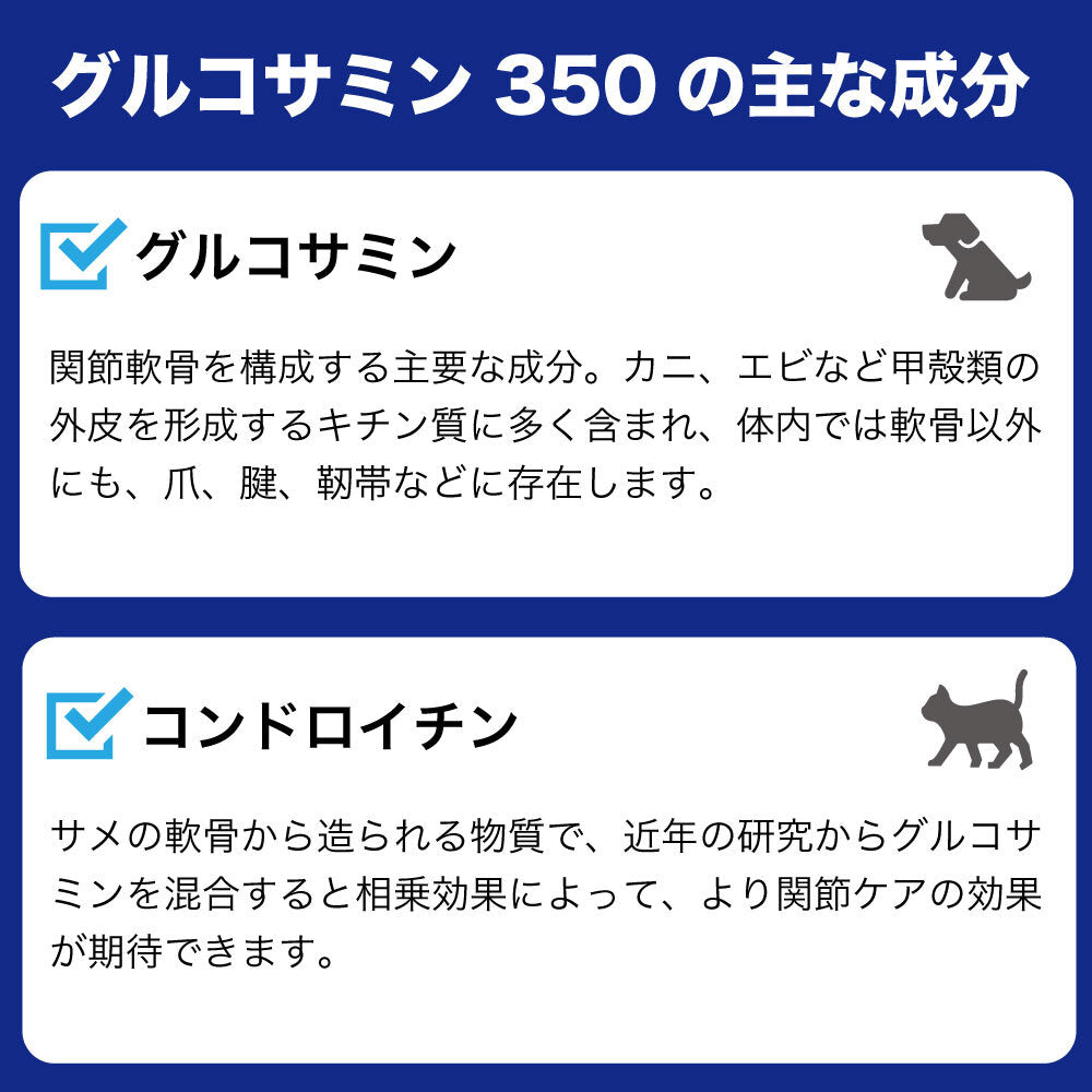 グルコサミン350 500粒入 犬 猫 ペット 小動物 サプリメント 関節 骨 錠剤 グルコサミン コンドロイチン 犬用 猫用 サプリ タブレット