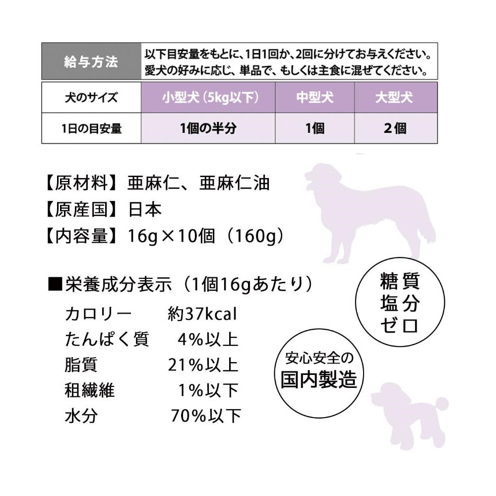 あまにワン 犬用 栄養補完食 10袋入 犬 サプリメント 亜麻仁 アマニ油 オメガ3 食物繊維 健康サポート ドッグ 国産
