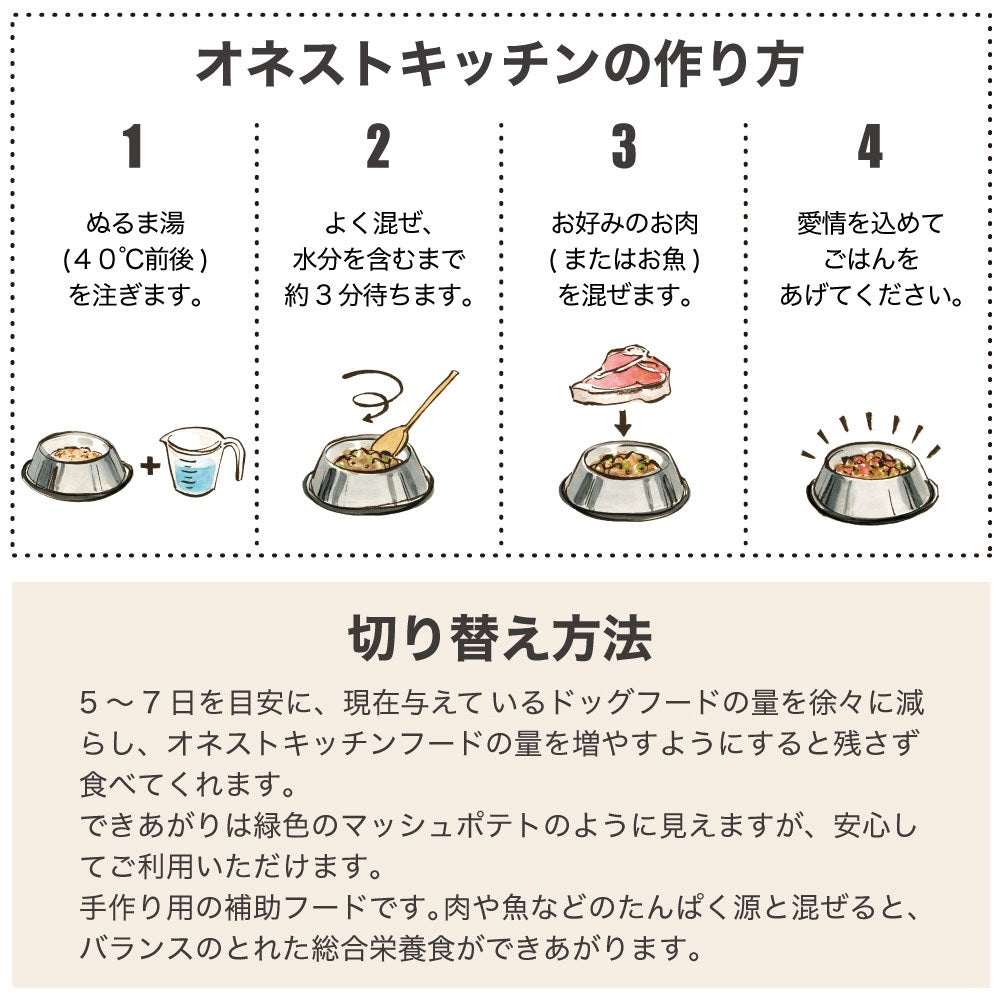 オネストキッチン グレインフリー ベースミックス フルーツ&ベジタブル 1.36kg 犬 ドライフード 手作り 成犬用 アダルト ヒューマングレード 無添加 穀物不使用