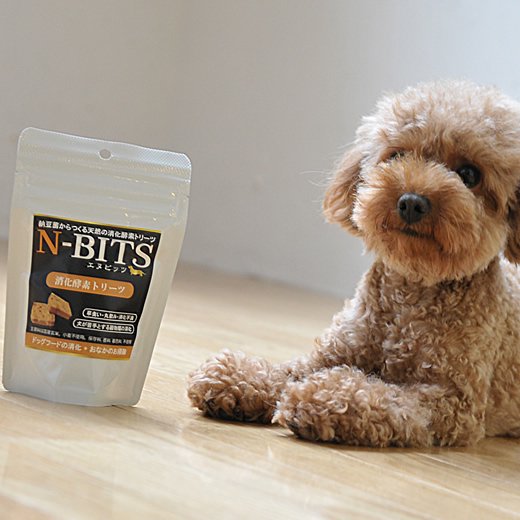 エヌビッツ 消化酵素トリーツ 80g 犬 トリーツ 犬用 おやつ 健康食 納豆菌 乳酸菌 消化 酵素 お腹 サンユー N-BITS 国産