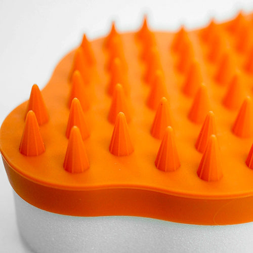 ハリオ ペットのブラシ グルッテ ソフト オレンジ HARIO 犬 猫 お手入れ ブラシ ブラッシング マッサージ 犬用 猫用 やわらかめ 日本製