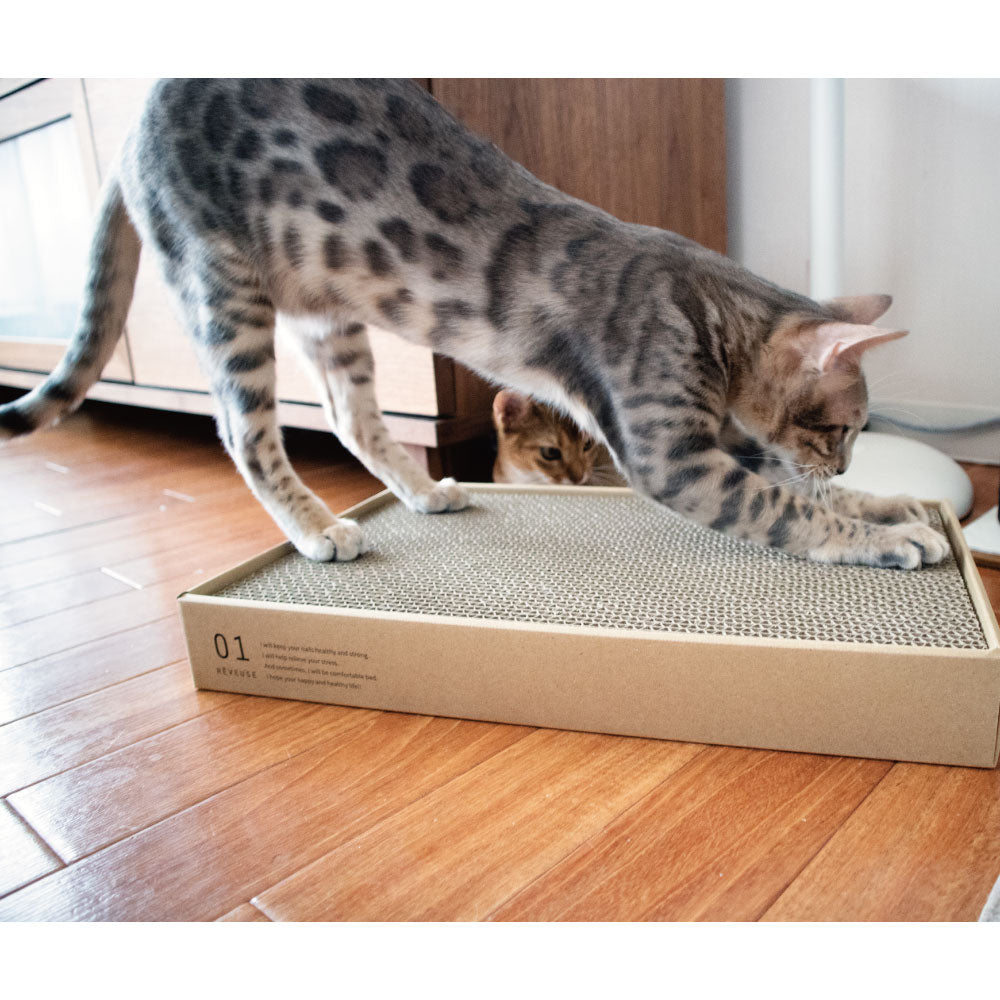 necono ねこのつめとぎ レヴーズ 01 猫 爪とぎ 猫用 キャットスクラッチャー ダンボール シンプル ツメとぎ 爪磨き 日本製