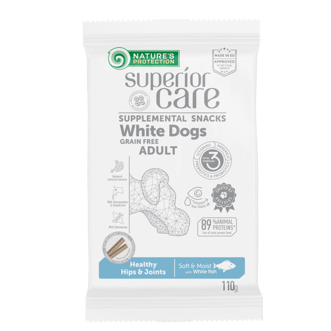 ネイチャーズプロテクション ホワイトドッグ スナックスティック 関節ケア 110g 犬 おやつ 犬用おやつ トリーツ 白い被毛 ジャーキー グルコサミン
