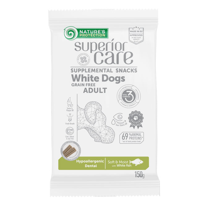 ネイチャーズプロテクション ホワイトドッグ スナックスティック デンタルケア 150g 犬 おやつ 犬用おやつ トリーツ 白い被毛 口腔ケア 歯石 歯垢