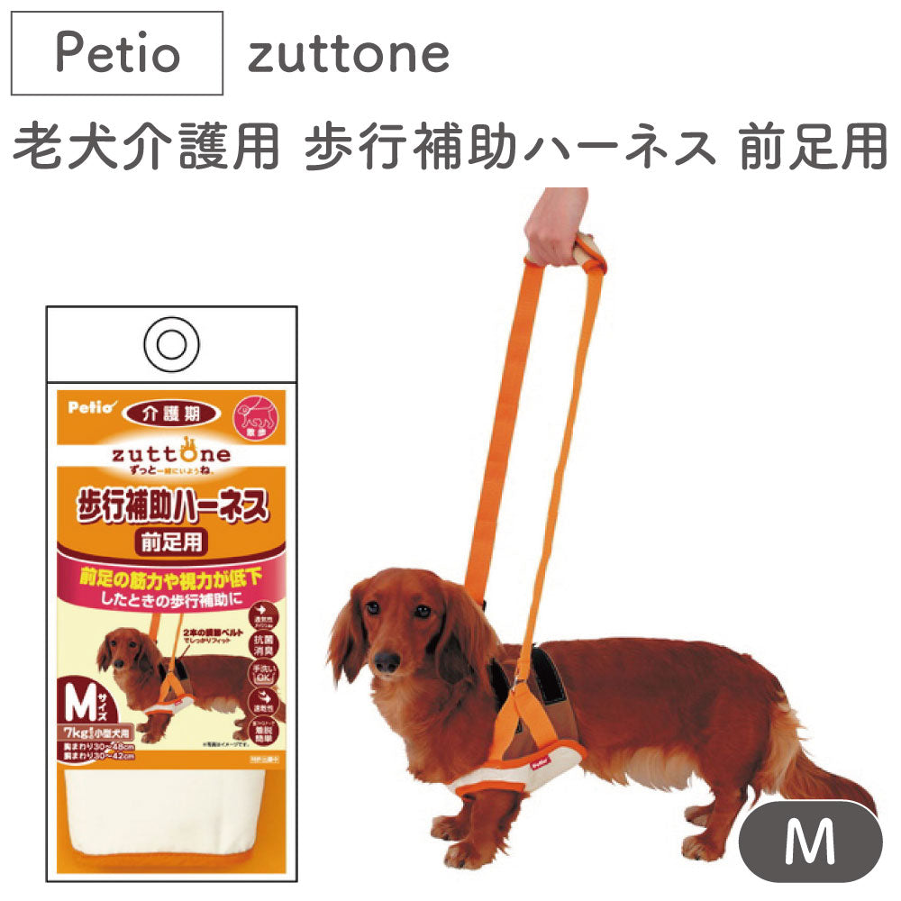 ペティオ zuttone 老犬介護用 歩行補助ハーネス 前足用 M 犬 ハーネス シニア用 犬用 介護用品 ベルト式 メッシュ 小型犬 Pe –  ハピポート