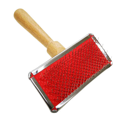 岡野製作所 スリッカーブラシ ハード 小 犬 猫 スリッカー 犬用 猫用 ブラシ お手入れ ブラッシング 抜け毛除去 天然木 日本製 岡野