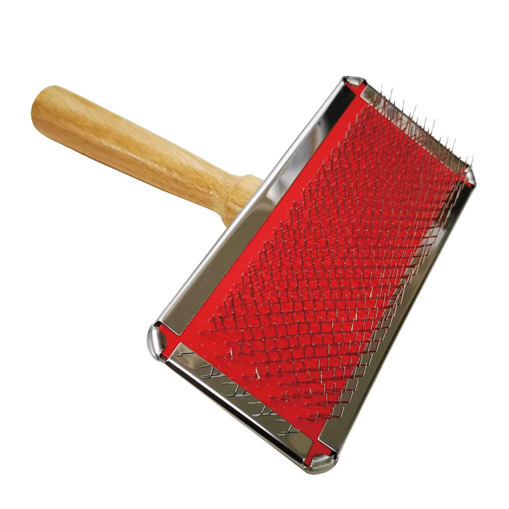 岡野製作所 スリッカーブラシ ハード 中 犬 猫 スリッカー 犬用 猫用 ブラシ お手入れ ブラッシング 抜け毛除去 天然木 日本製 岡野