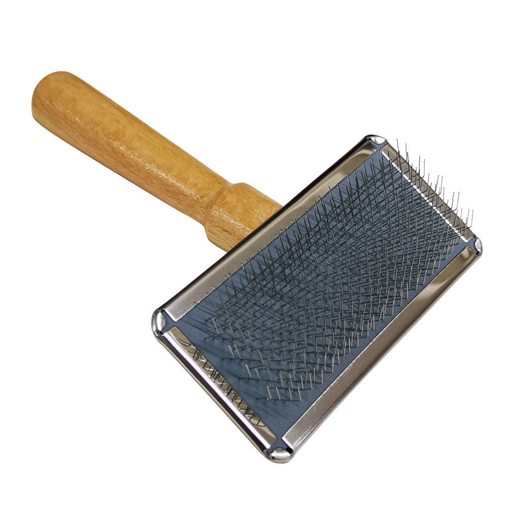 岡野製作所 スリッカーブラシ ソフト 小 犬 猫 スリッカー 犬用 猫用 ブラシ お手入れ ブラッシング 抜け毛除去 天然木 日本製 岡野