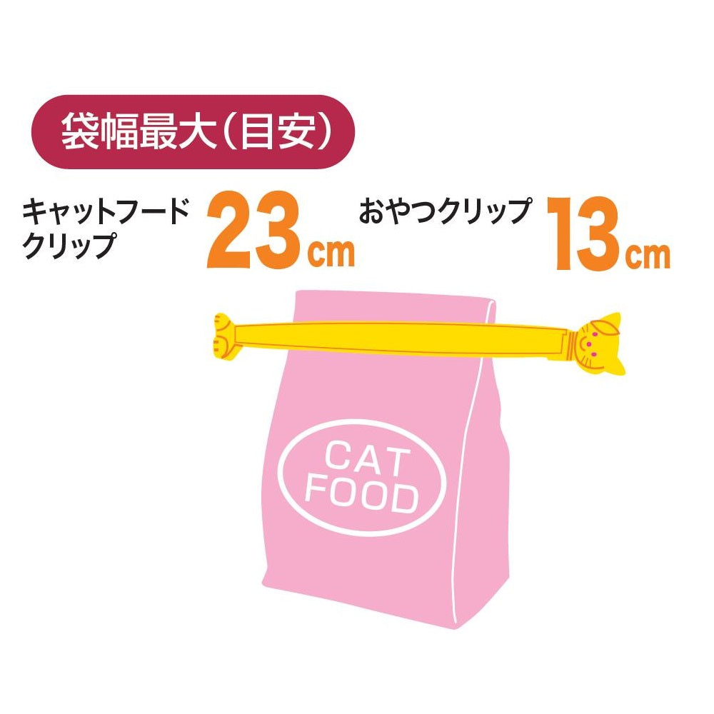 キャットフード&おやつクリップ 2個セット 猫 ペット フード 保存 食品 キッチン クリップ 袋留め おやつ袋 保管 バッグクリップ 日本製 ISETO 伊勢藤