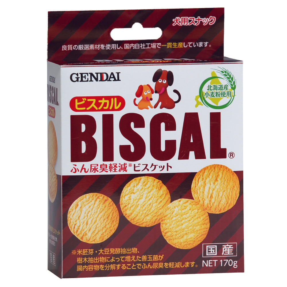 現代製薬 ビスカル 170g 犬 おやつ 犬用 スナック ビスケット ふん尿臭 軽減 腸内環境 オリゴ糖 カテキン 腸活 国産