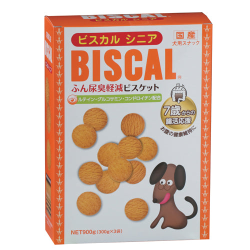 現代製薬 ビスカル シニア 900g 犬 おやつ 老犬 犬用 スナック ビスケット ふん尿臭 軽減 腸内環境 腸活 目 関節 健康 グルコサミン ルテイン 国産