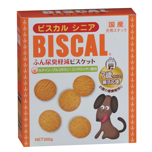 現代製薬 ビスカル シニア 300g 犬 おやつ 老犬 犬用 スナック ビスケット ふん尿臭 軽減 腸内環境 腸活 目 関節 健康 グルコサミン ルテイン 国産