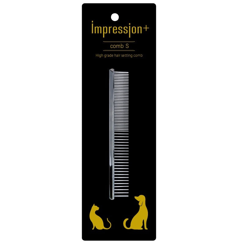 インプレッションプラス コーム S 犬 猫 コーム 2way 犬用 猫用 くし 櫛 トリミング ほぐし もつれ お手入れ 仕上げ 真鍮 日本製 スーパーキャット