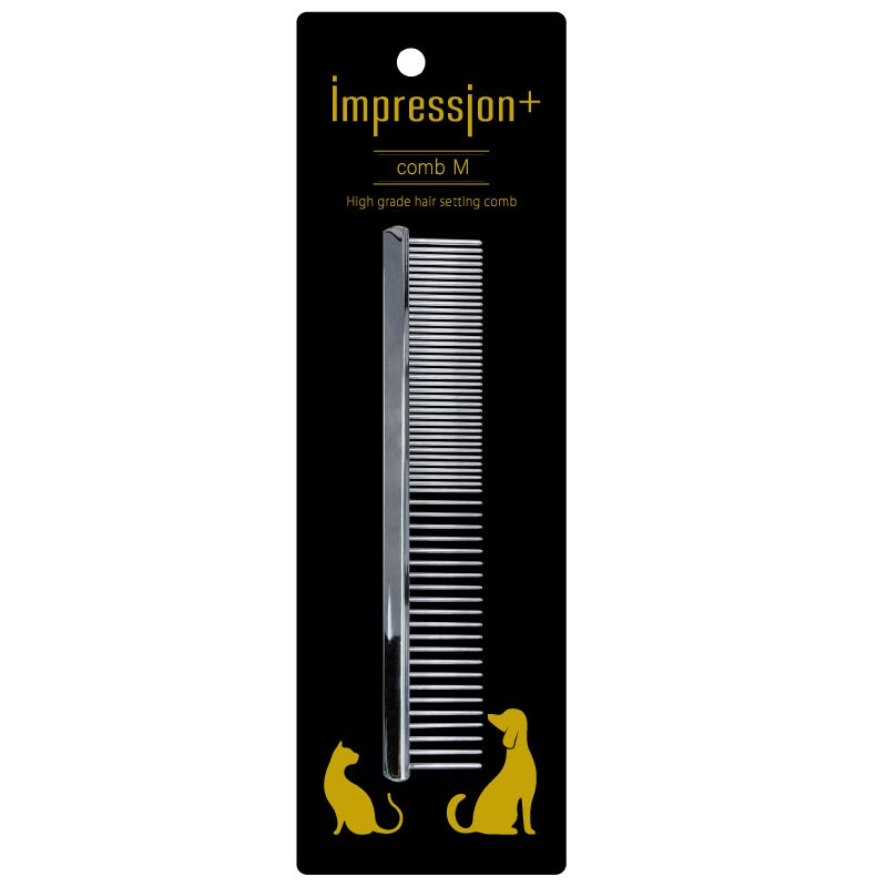 インプレッションプラス コーム M 犬 猫 コーム 2way 犬用 猫用 くし 櫛 トリミング ほぐし もつれ お手入れ 仕上げ 真鍮 日本製 スーパーキャット