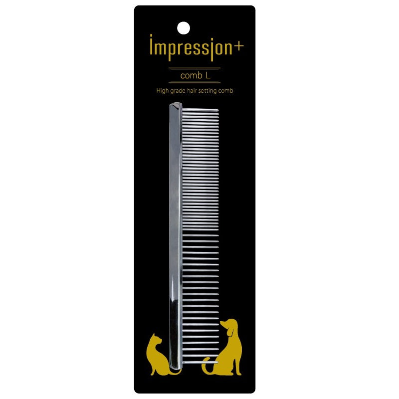 インプレッションプラス コーム L 犬 猫 コーム 2way 犬用 猫用 くし 櫛 トリミング ほぐし もつれ お手入れ 仕上げ 真鍮 日本製 スーパーキャット
