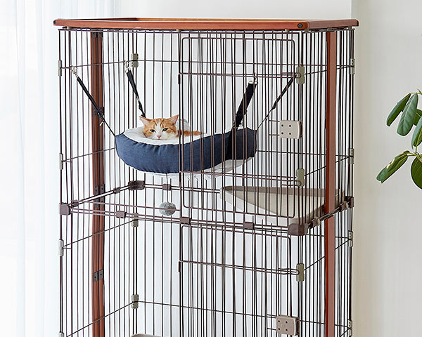 ボンビアルコン 肉球みえちゃう ハンモック ネイビー 猫用 ハンモック 猫 ベッド ケージ用 吊り下げ クッション ペット 猫用品 ネコ ねこ おしゃれ 肉球