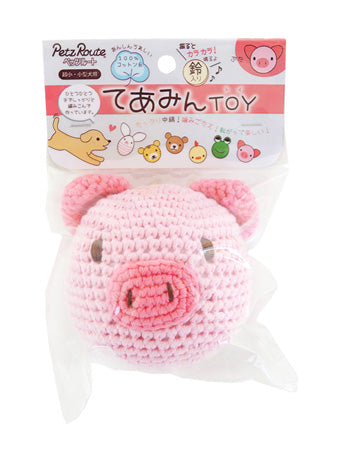 ペッツルート てあみんTOY ぶた 犬用 犬 おもちゃ ぬいぐるみ かわいい 音が鳴る 超小型犬 小型犬 ペット 玩具 ボール 鈴 ドッグトイ あみぐるみ