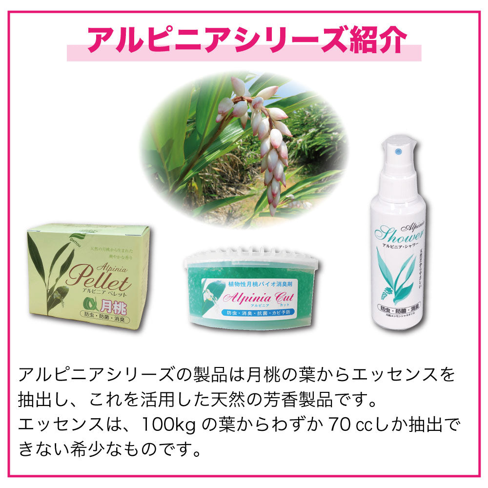 アルピニア シャワー 100ml 防虫 消臭 防菌 防カビ 芳香 月桃 天然成分 安全 消臭剤 悪臭対策 スプレー 犬 猫 ペット 沖縄 日本製