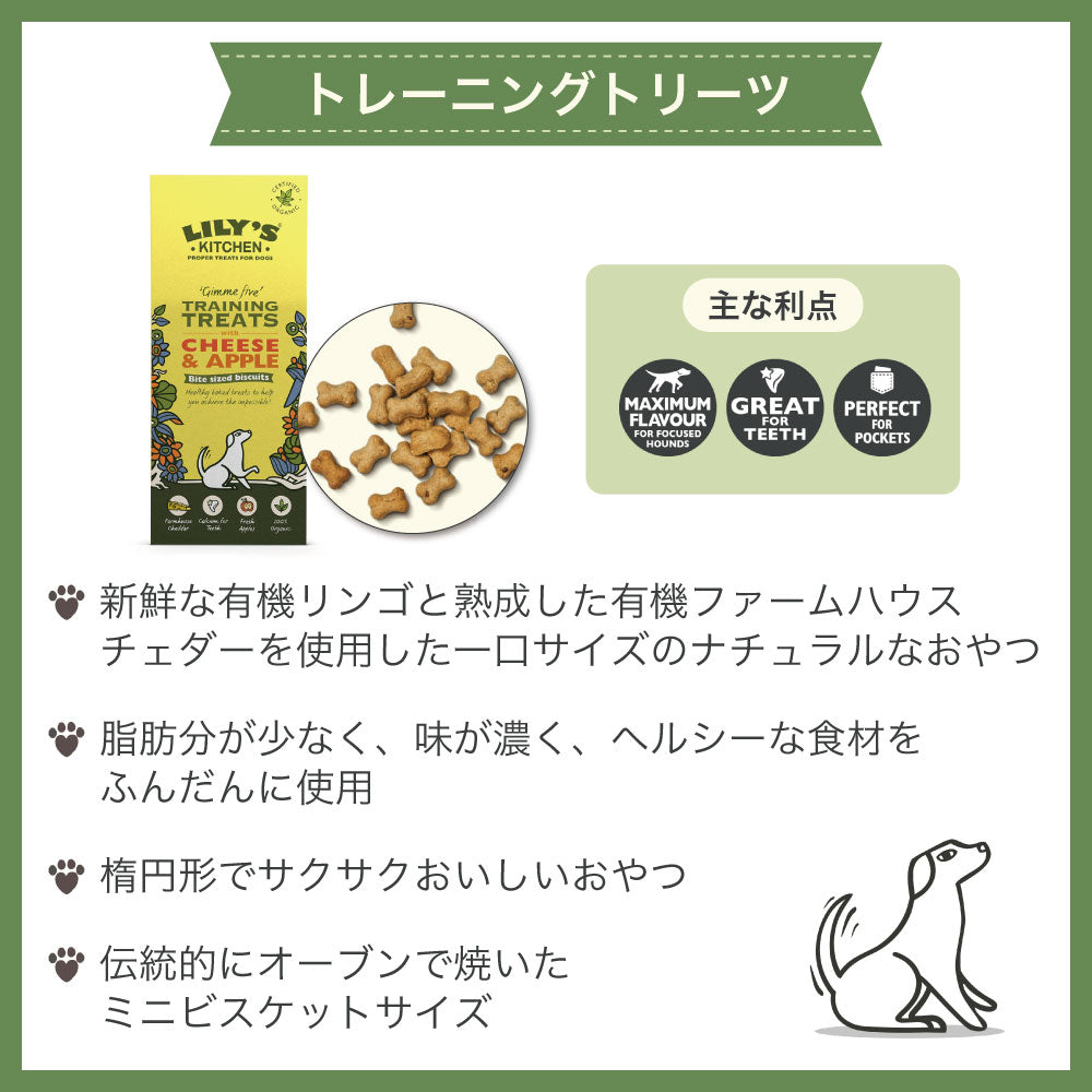 リリーズキッチン トレーニングトリーツ 100g 犬 おやつ トリーツ オーガニック ナチュラル オヤツ ご褒美 トレーニング ビスケット
