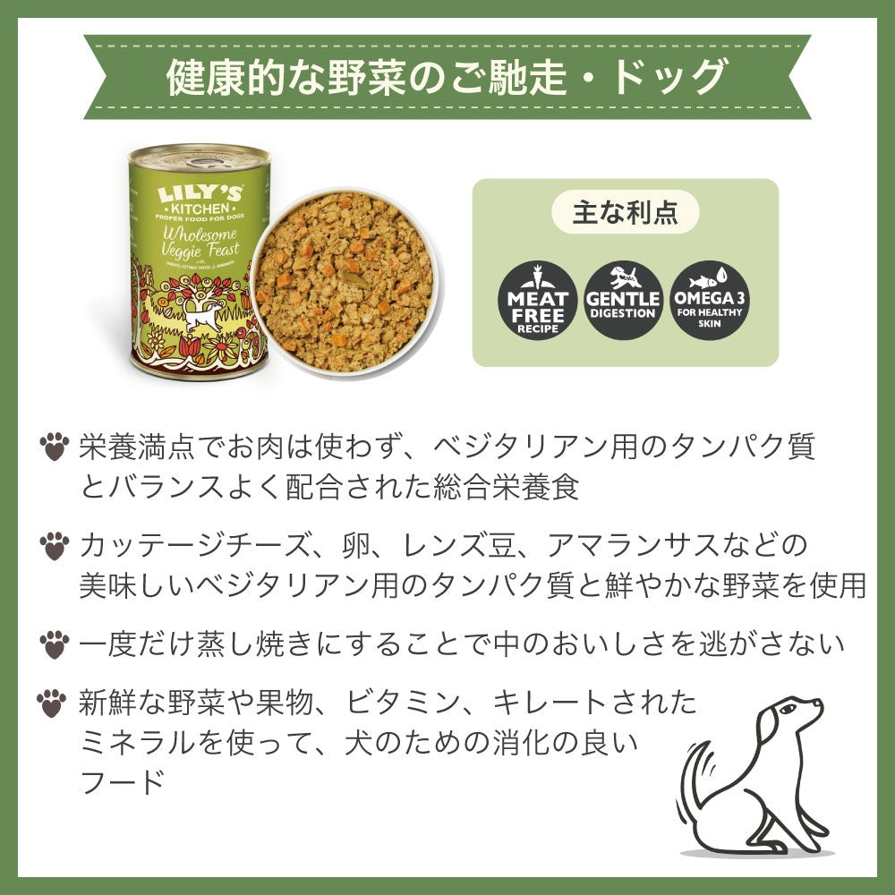 リリーズキッチン 健康的な野菜のご馳走・ドッグ 375g 犬 ドッグフード ウェット 犬用 フード 缶詰 総合栄養食