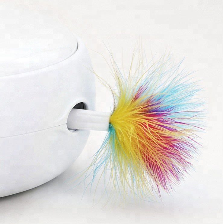 猫 おもちゃ スマート キャット トイ 電動 猫じゃらし ねこじゃらし 羽根 交換用羽根つき 光る LED ねこ ネコ 運動不足 室内遊び ストレス解消 一人遊び