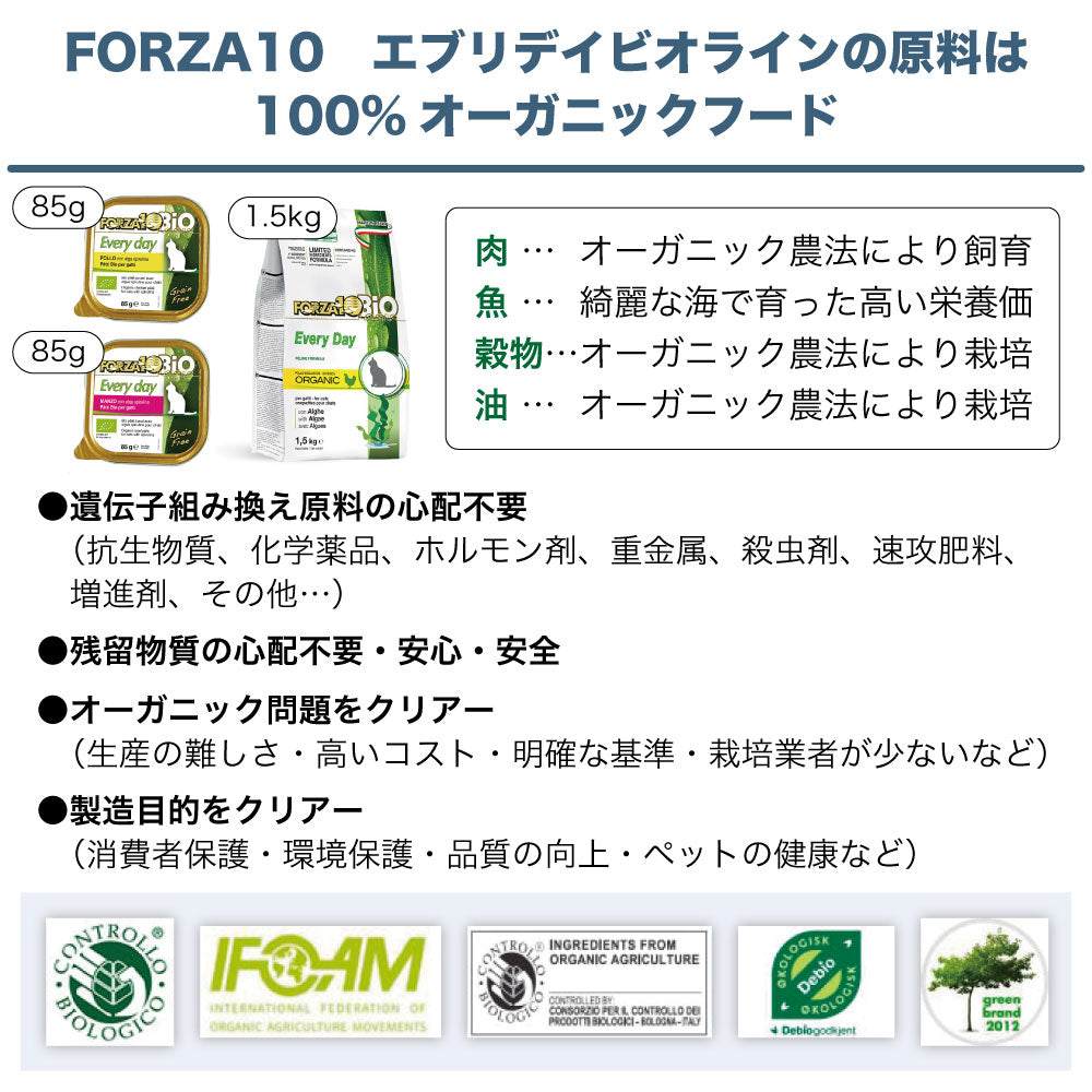 フォルツァ10 エブリディ ビオビーフキャット ウェット 85g 猫 フード キャットフード ウェットフード 猫用フード 成猫 アダルト オーガニック 有機 FORZA10