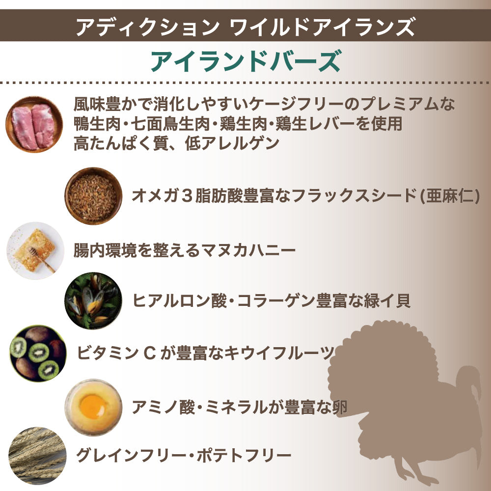 アディクション ワイルドアイランズ アイランドバーズ 4.5kg 猫 キャット フード ドライ ハイプロテイン グレインフリー 全年齢対応 穀物不使用 Addiction