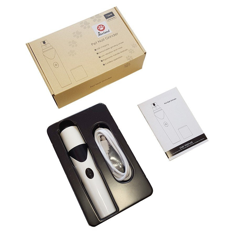 メルランド ペット用 電動爪トリマー 電動爪やすり 犬用 猫用 柴犬 爪切り 爪やすり 爪削り 安全 ネイルケア コードレス グラインダー 小型犬 中型犬 大型犬 N8