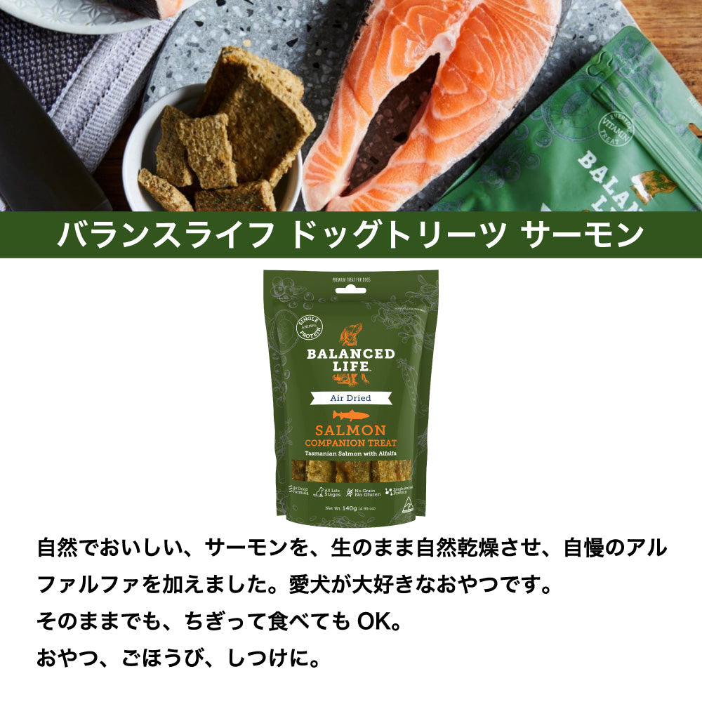 バランスライフ トリーツ サーモン ドッグ 140g 犬 犬用 おやつ ペット ご褒美 生食 低温乾燥 全年齢用 グレインフリー エアードライ BALANCED LIFE