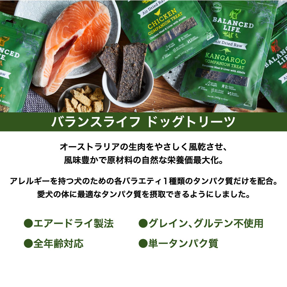 バランスライフ トリーツ ラム ドッグ 140g 犬 犬用 おやつ ペット ご褒美 生食 低温乾燥 全年齢用 グレインフリー エアードライ BALANCED LIFE