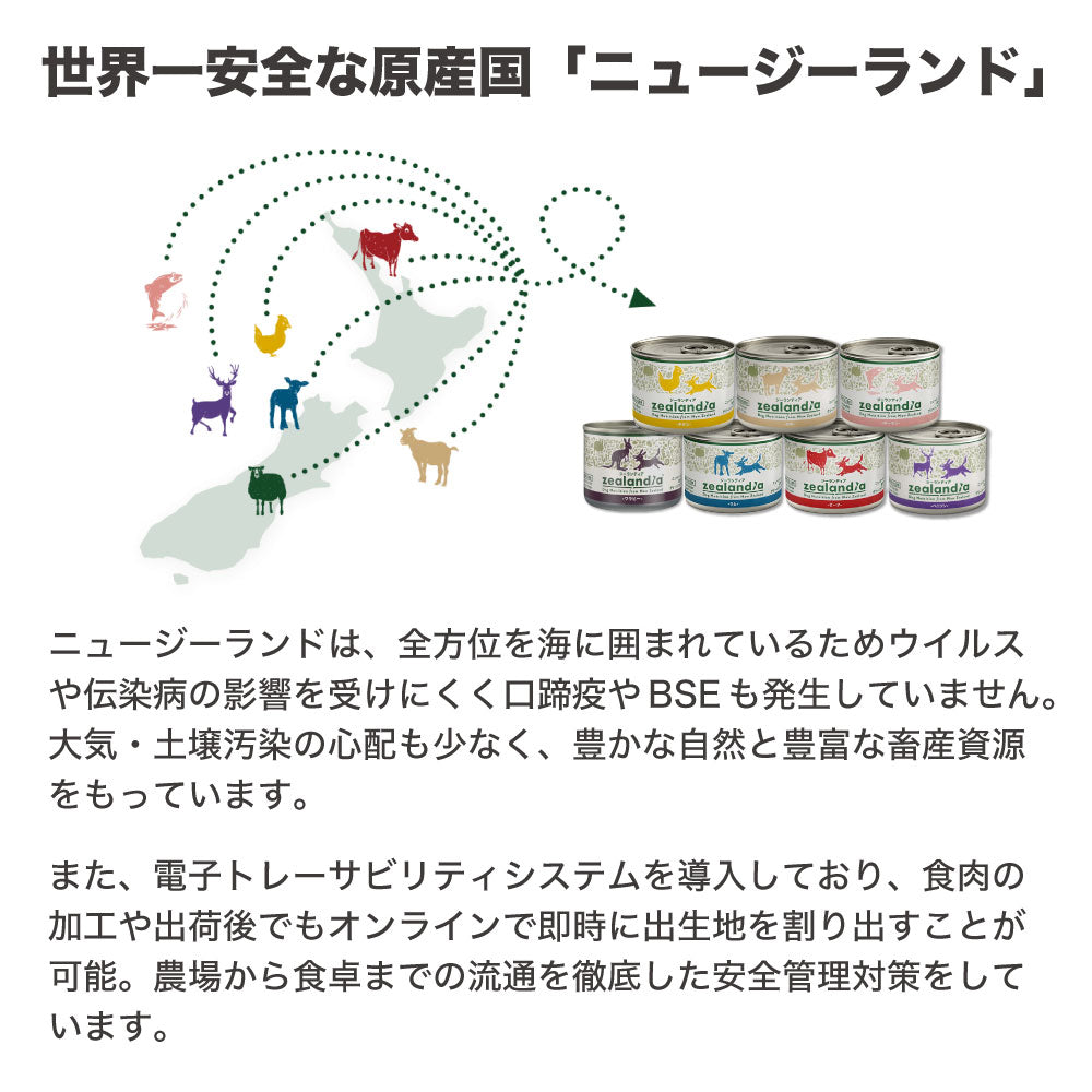 ジーランディア ドッグ ベニソン 185g 犬 缶詰 犬用 ウェットフード グリーントライプ グレインフリー 総合栄養食 おすすめ zealandia