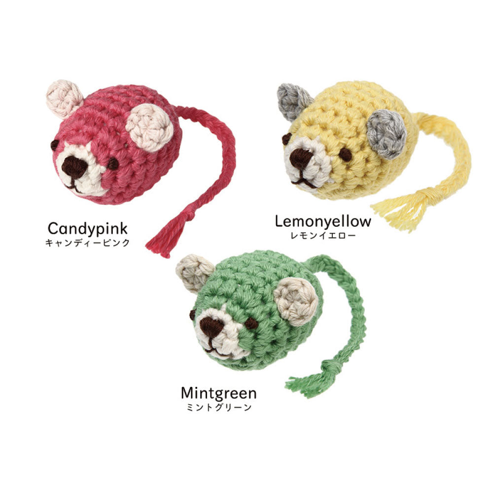 necono あみあみネズミ M 1個入 猫 おもちゃ 猫用 ぬいぐるみ ネズミ キャット トイ あみぐるみ 手作り ねずみ 鼠 日本製