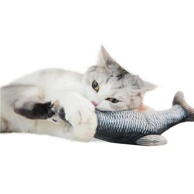 ダンシングフィッシュ 猫 おもちゃ ぬいぐるみ 動く 充電式 リアル 魚 猫じゃらし キッカー けりけり ネコ 猫用 オモチャ キャットトイ キャットニップ付 