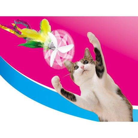 ペティオ ぷろぺらじゃらし フェザー 猫 じゃらし 猫用 おもちゃ プロペラ トイ ストレス発散 運動不足 ロングタイプ