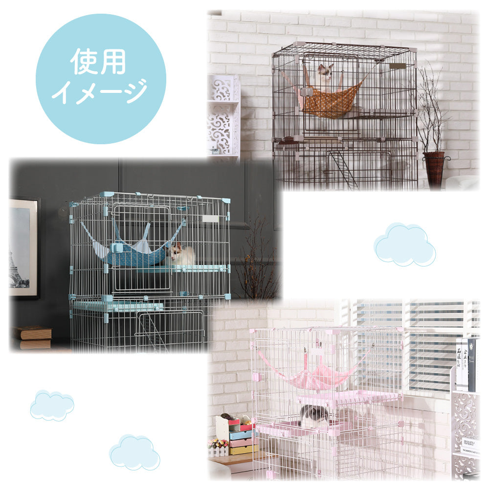 キャットケージ ハンモック パステル ドット 猫 ベッド 猫用 寝床 リラックス カラフル カラビナ うさぎ