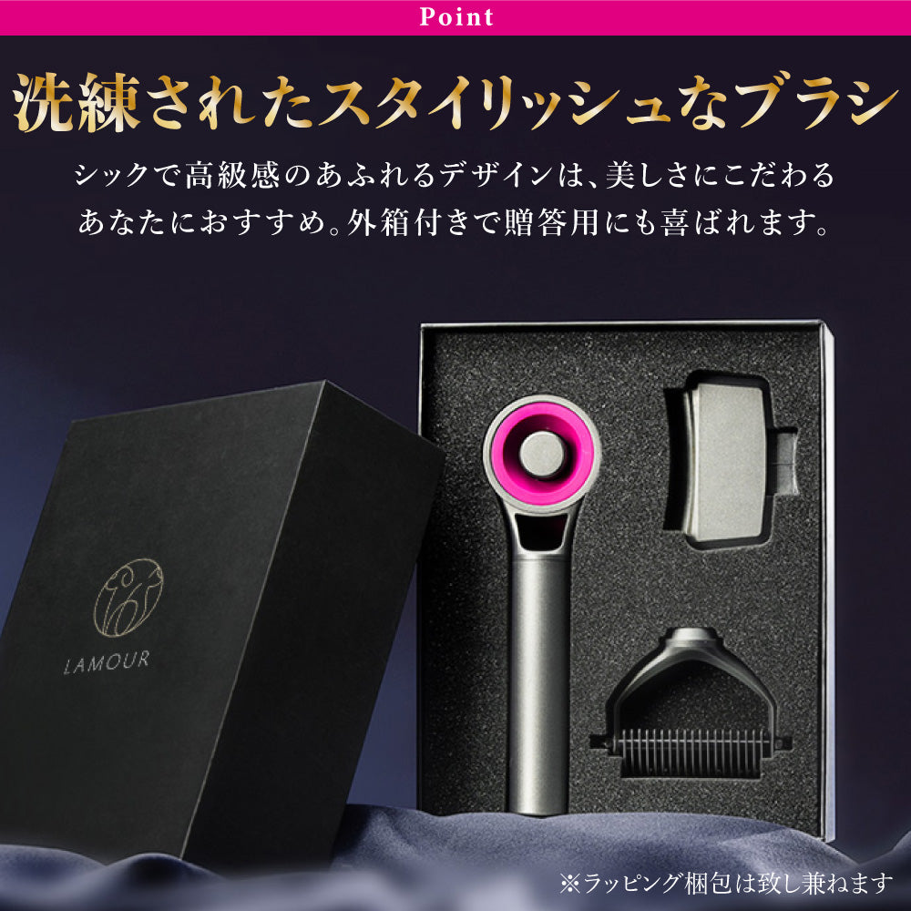 LAMOUR ラムール 犬 猫 ペット用 3in1 お手入れ ブラシ セット トリミング ブラッシング ピン スリッカー コーム プッシュ型 抜け毛取り 毛玉除去