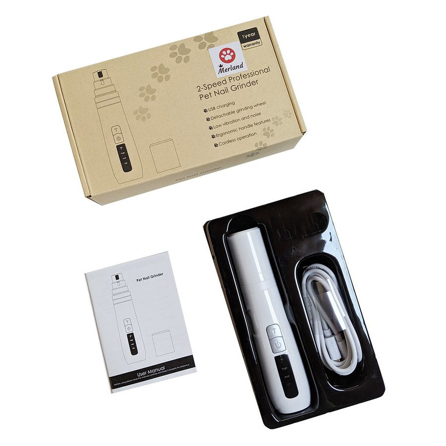 メルランド ペット用 電動爪トリマー 電動爪やすり 犬用 猫用 柴犬 爪切り 爪やすり 爪削り 安全 ネイルケア コードレス グラインダー 小型犬 中型犬 大型犬 N9