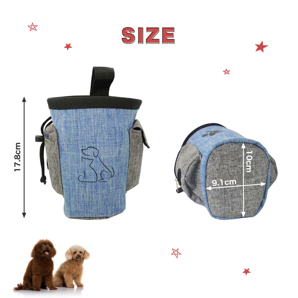 犬用 マルチ トレーニングポーチ 犬 トリーツポーチ しつけ ウエスト ポーチ 2way バッグ デニム 丈夫 お出かけ お散歩 ゴミ袋 おやつ入れ マナー