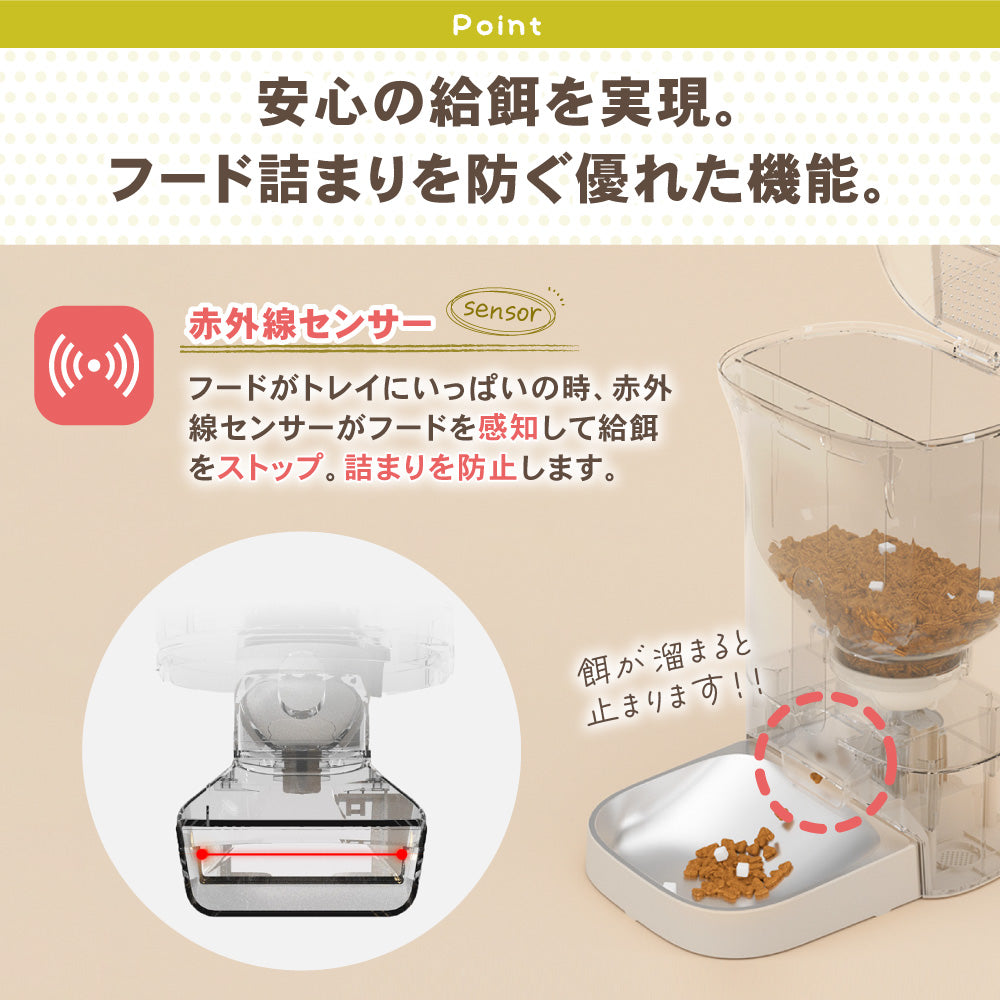 わが家のアイドル 犬 猫 うさぎ 兎 ペット用 自動給餌器 ごはんもりもりくん 餌やり機 自動 留守 旅行 残業 4.5L 大容量 2WAY 給電 タイマー 給餌機