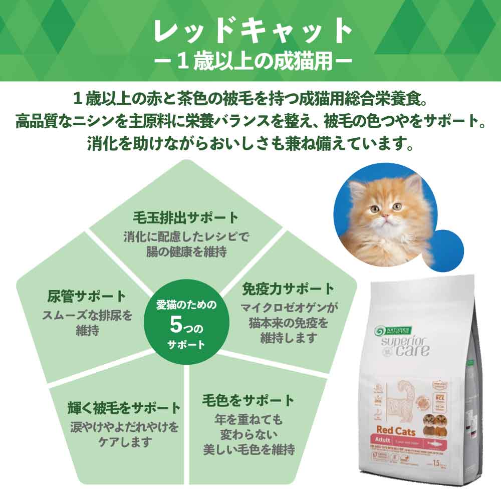 ネイチャーズプロテクション レッドキャット アダルト 400g 猫 キャットフード ドライ 全猫種 成猫 赤毛 茶色 被毛 スキンケア 涙やけ 毛玉 マイクロゼオゲン グレインフリー 総合栄養食