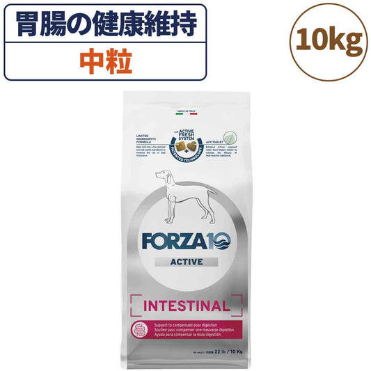 フォルツァ10 アクティブライン インテスティナルアクティブ 中粒 10kg 犬 フード ドッグフード 胃腸 消化 乳酸菌 犬用 フード ドライ 小粒 食事療法食 無添加 FORZA10