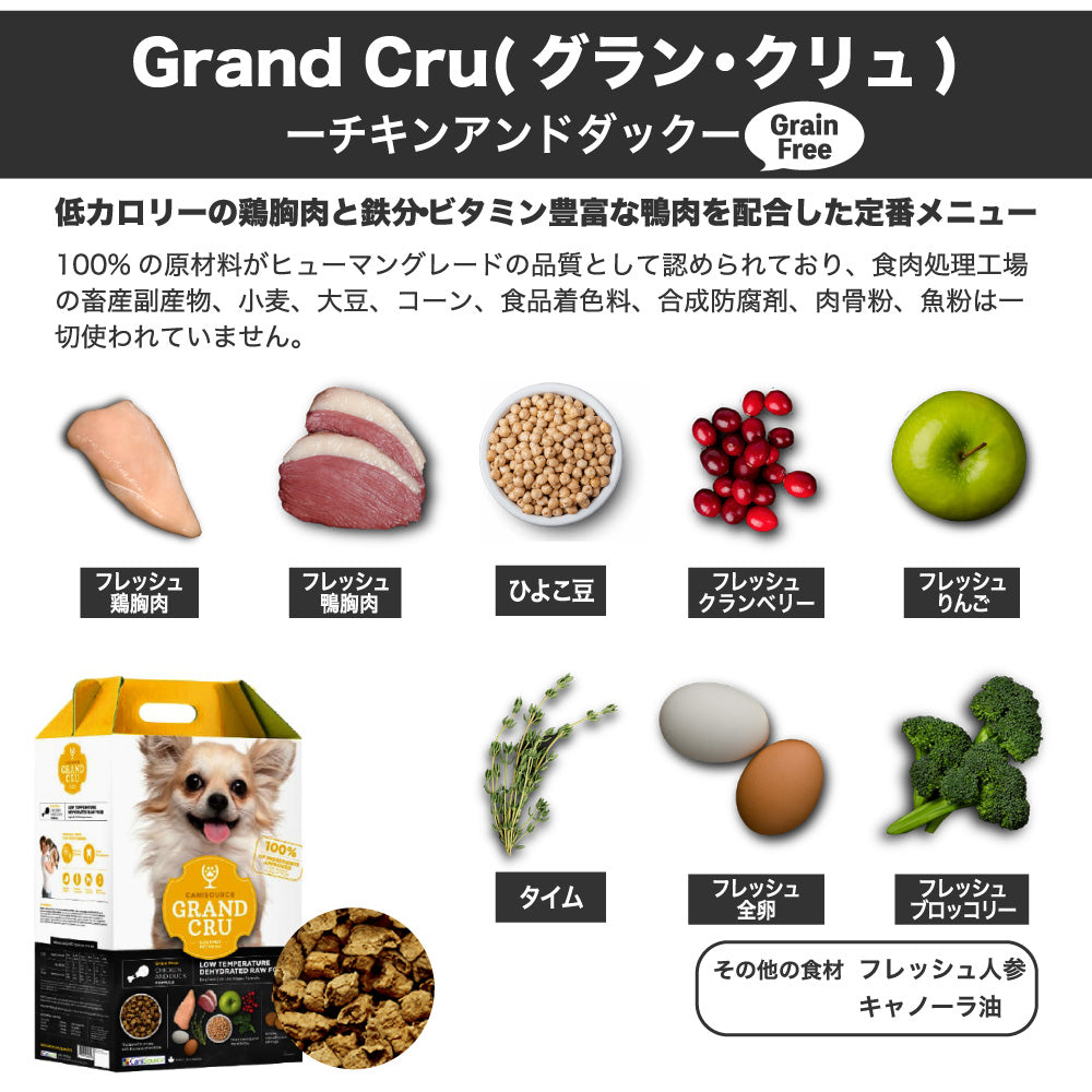 Grand Cru グラン クリュ チキンアンドダック 5kg 犬 フード 犬用 ドッグフード グレインフリー 低温乾燥製法 ヒューマングレ –  ハピポート