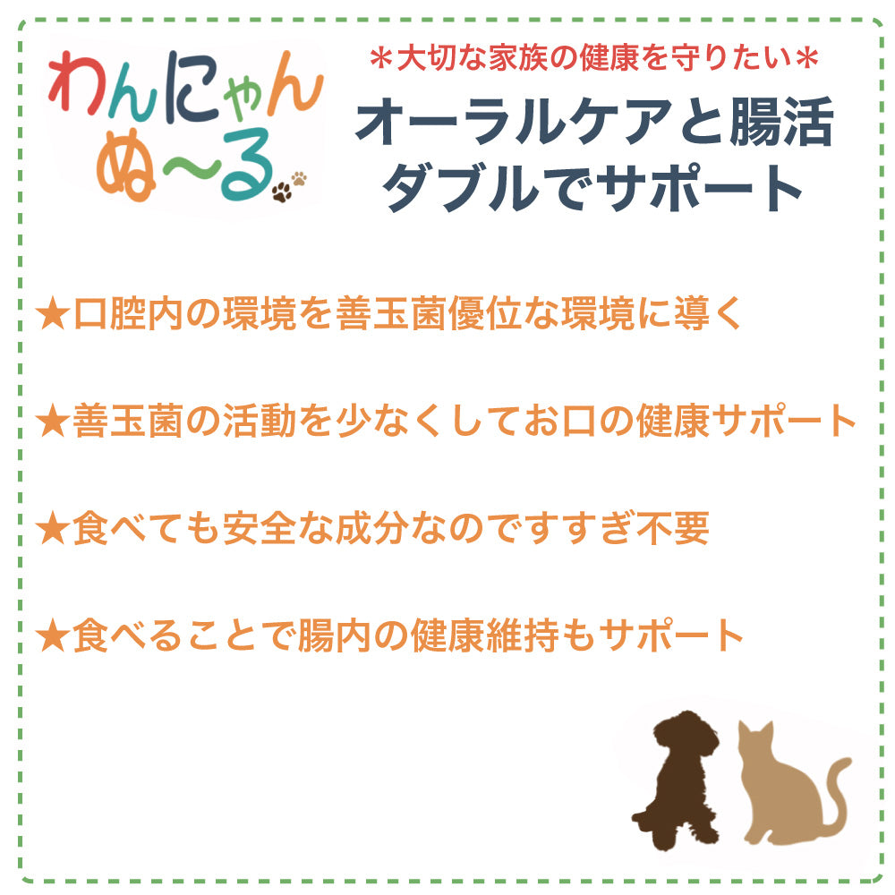 わんにゃんぬーる 0.7g×30包入 犬 猫 ペット サプリメント 乳酸菌 口腔ケア 歯磨き 善玉菌優位 腸活 オーラルケア 国産