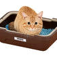 ボンビアルコン しつけるトイレ Sサイズ  ピスタチオグリーン 猫 トイレ 本体 猫用 オープン 小型 お手入れ簡単 コンパクト 取っ手付き スコップ付き 猫砂 C-S