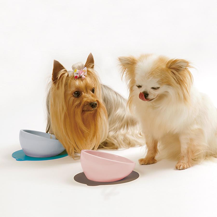 ハリオ チビプレ ペールピンク HARIO 犬 食器 餌入れ フードボウル 陶器 犬用 えさ入れ 食べやすい こぼれにくい 斜め 小型犬 電子レンジ可 おしゃれ 日本製