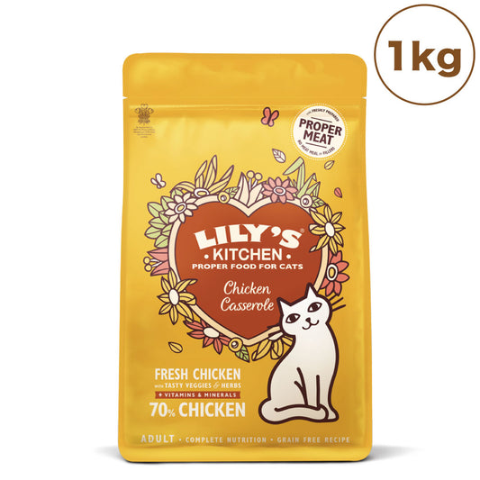 リリーズキッチン 成猫 チキンキャセロール 1kg 猫 キャットフード ドライ 猫用 フード ドライフード グレインフリー 総合栄養食