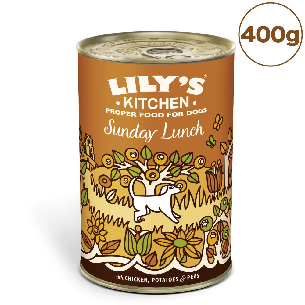 リリーズキッチン 日曜日のランチ・ドッグ 400g 犬 ドッグフード ウェット 犬用 フード グレインフリー 缶詰 総合栄養食